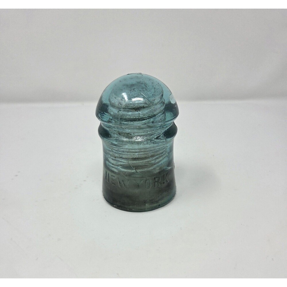 Vintage Brookfield New York Glass Insulator Aqua CD145 Dome Top No Damage - Picture 3 of 9